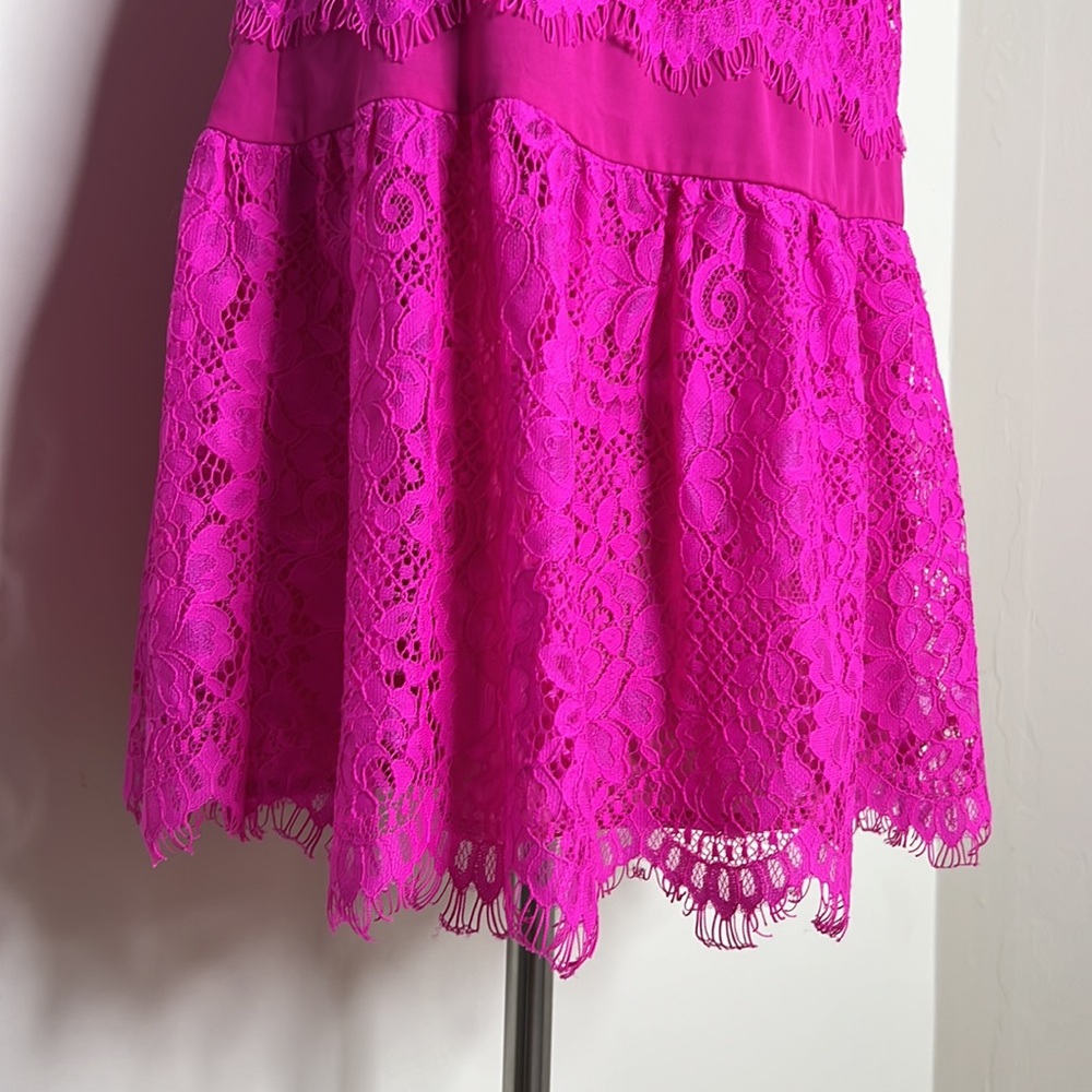 CECE Fuchsia Petite Sleeveless Lace Dress 2P - Picture 7 of 8